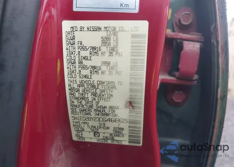 2003 Nissan Xterra Xe z USA, uszkodzony, nr VIN 5N1ED28Y23C646865